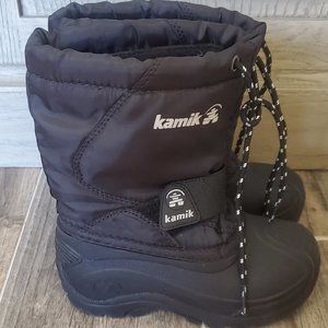 Kids Kamik black snow boots sz 10